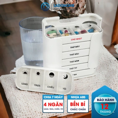 Hộp chia thuốc 7 ngày 4 buổi LADOHOME LH-2.039 nhựa ABS bền bỉ, an toàn, tiện dụng cho công việc và du lịch - Giá chỉ 55.000đ