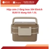 Hộp cơm 2 tầng inox 304 Elmich EL8.313 1.5L Giá ưu đãi 351.000₫