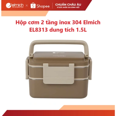 Hộp cơm 2 tầng inox 304 Elmich EL8.313 1.5L Giá ưu đãi 351.000₫