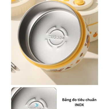 Hộp cơm giữ nhiệt Inox 304 lõi liền WARM FAMILY - Quay lò vi sóng, chống tràn, chỉ 80.000₫ 4