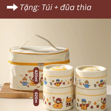 Hộp cơm giữ nhiệt Inox 304 lõi liền WARM FAMILY - Quay lò vi sóng, chống tràn, chỉ 80.000₫ 9