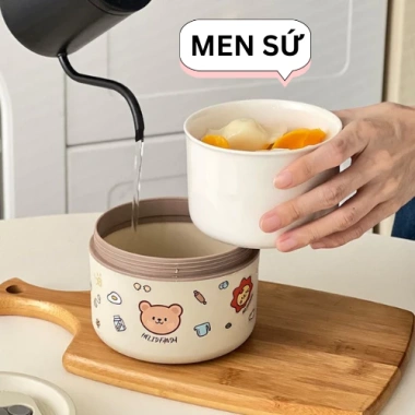 Hộp cơm giữ nhiệt Men Sứ Changhouse – Quay lò vi sóng, chống tràn canh, tặng sticker, chỉ 99.000₫ 4 Hộp cơm giữ nhiệt Men Sứ Changhouse – Quay lò vi sóng, chống tràn canh, tặng sticker, chỉ 99.000₫ 4