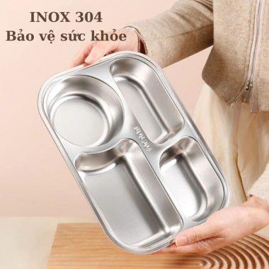 Hộp cơm giữ nhiệt Uchan SP07 inox 2-4 ngăn, quay lò vi sóng, khay cà mên - 199k 6