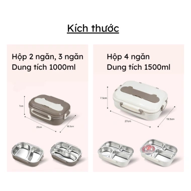 Hộp cơm giữ nhiệt Uchan SP07 inox 2-4 ngăn, quay lò vi sóng, khay cà mên - 199k 8