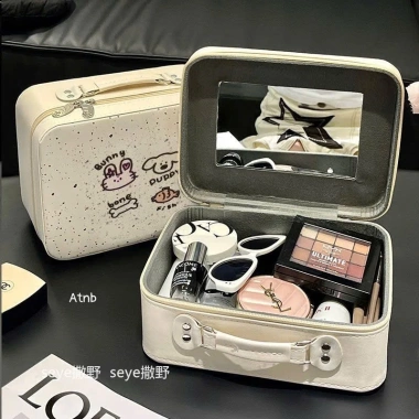 Hộp Cốp Đựng Mỹ Phẩm & Đồ Make Up Có Gương, Cute, Dung Tích Lớn - Giá 156k