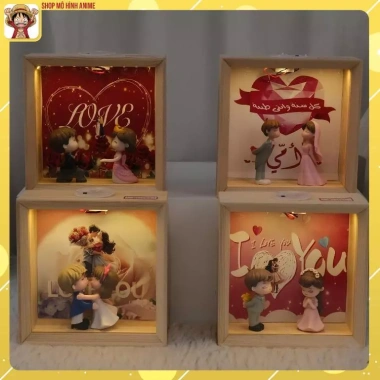 Hộp Đèn Khung Gỗ Cặp Đôi Tình Nhân - Đèn LED Trang Trí, Quà Tặng Kỷ Niệm Ngày Cưới Valentine Noel - Giá 149.000 VND