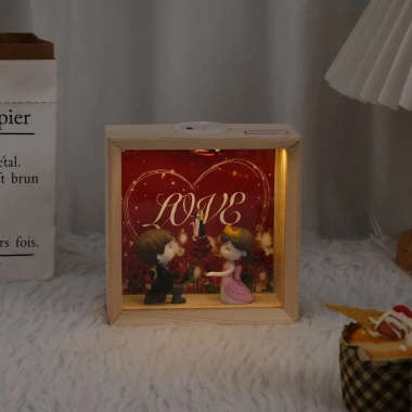Hộp Đèn Khung Gỗ Cặp Đôi Tình Nhân - Đèn LED Trang Trí, Quà Tặng Kỷ Niệm Ngày Cưới Valentine Noel - Giá 149.000 VND 6