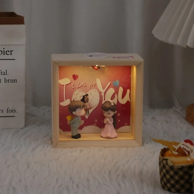Hộp Đèn Khung Gỗ Cặp Đôi Tình Nhân - Đèn LED Trang Trí, Quà Tặng Kỷ Niệm Ngày Cưới Valentine Noel - Giá 149.000 VND 10