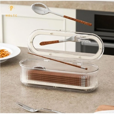 Hộp Đũa Chống Bụi - Nắp Trong Suốt, Bảo Quản Thìa Nĩa Dao Kéo cho Nhà Bếp & Nhà Hàng