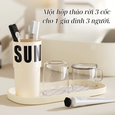 Hộp Đựng Bàn Chải Du Lịch 3 trong 1 Nắp Đậy Đa Năng Cốc Nhỏ Gọn Tiện Lợi Giá 50.000đ