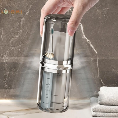 Hộp đựng bàn chải du lịch nhựa 2 ngăn cốc rửa & nước súc miệng - chỉ 55.000₫