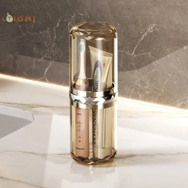 Hộp đựng bàn chải du lịch nhựa 2 ngăn cốc rửa & nước súc miệng - chỉ 55.000₫