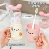 Hộp đựng bàn chải du lịch và cốc súc miệng gấu thỏ cute, sticker 3D, nơ nổi - 53.999đ