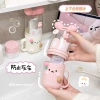 Hộp đựng bàn chải du lịch và cốc súc miệng gấu thỏ cute, sticker 3D, nơ nổi - 53.999đ 2