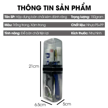 Hộp đựng bàn chải, kem đánh răng, muỗng đũa du lịch W8.280 - Tiện lợi, giá 45.000 VND 2