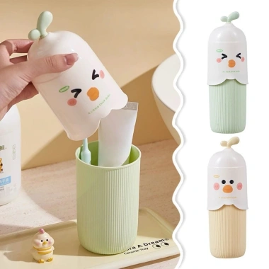 Hộp Đựng Bàn Chải Kem Đánh Răng và Cốc Du Lịch Pastel Đáng Yêu - Bộ Bền Đẹp, 29.900₫
