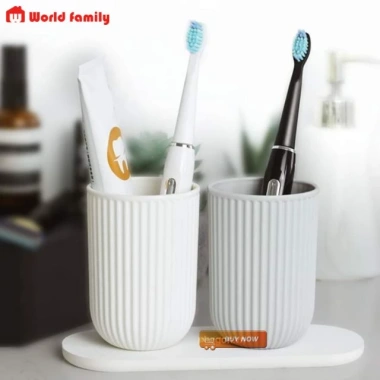 Hộp Đựng Bàn Chải và Tuýp Kem Tròn Vân: Cốc Đánh Răng Du Lịch Văn Phòng Gọn Gàng Tiện Dụng 13.000