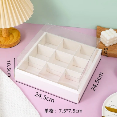 Hộp đựng bánh kem chia ngăn 4/6 ô cho cupcake & muffin, kèm nắp mica - chỉ 15.000₫