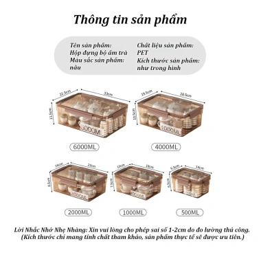 Hộp đựng Bộ trà Kung Fu trong suốt chống bụi, kèm ly rượu, bát, ấm trà và giá cốc nhựa - Giá ưu đãi 104.700₫ 2