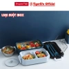 Hộp đựng cơm giữ nhiệt 2 tầng lúa mạch Tigerlife inox 304 và zon chống trào, tặng full đồ dùng 10