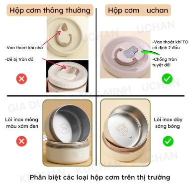 Hộp đựng cơm giữ nhiệt Lucky SP02 inox 304, chống tràn, chia ngăn - Giá 69.000₫ 5 Hộp đựng cơm giữ nhiệt Lucky SP02 inox 304, chống tràn, chia ngăn - Giá 69.000₫ 5