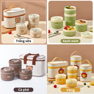 Hộp đựng cơm giữ nhiệt MEN SỨ HITOMI an toàn, dùng trong lò vi sóng, chống tràn - Giá chỉ 97.000 VND