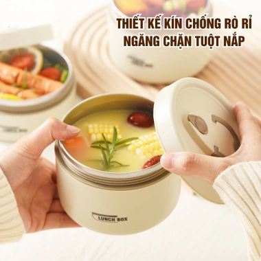 Hộp Đựng Cơm Lucky 3 Tầng Thép Không Gỉ Giữ Nhiệt Văn Phòng - Giá 153.000đ 5
