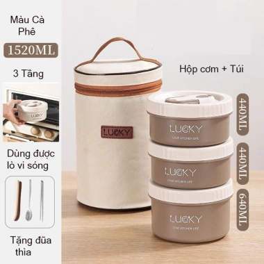 Hộp Đựng Cơm Lucky 3 Tầng Thép Không Gỉ Giữ Nhiệt Văn Phòng - Giá 153.000đ 8