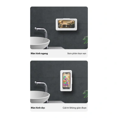 Hộp Đựng Điện Thoại Gắn Tường Xoay 360°, Chống Nước, Cảm Ứng Siêu Nhạy – Tắm, Nấu Ăn, Giá 49.000₫ 3 Hộp Đựng Điện Thoại Gắn Tường Xoay 360°, Chống Nước, Cảm Ứng Siêu Nhạy – Tắm, Nấu Ăn, Giá 49.000₫ 3