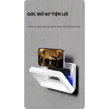 Hộp Đựng Điện Thoại Gắn Tường Xoay 360°, Chống Nước, Cảm Ứng Siêu Nhạy – Tắm, Nấu Ăn, Giá 49.000₫ 4 Hộp Đựng Điện Thoại Gắn Tường Xoay 360°, Chống Nước, Cảm Ứng Siêu Nhạy – Tắm, Nấu Ăn, Giá 49.000₫ 4