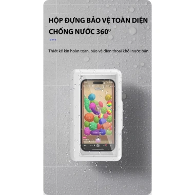 Hộp Đựng Điện Thoại Gắn Tường Xoay 360°, Chống Nước, Cảm Ứng Siêu Nhạy – Tắm, Nấu Ăn, Giá 49.000₫