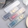 Hộp đựng đồ ăn tái sử dụng trong suốt, khe cắm, dao kéo thực tế, phù hợp du lịch–Hot