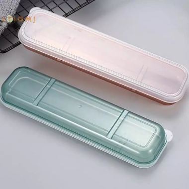 Hộp đựng đồ ăn tái sử dụng trong suốt, khe cắm, dao kéo thực tế, phù hợp du lịch–Hot
