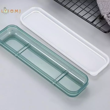 Hộp đựng đồ ăn tái sử dụng trong suốt, khe cắm, dao kéo thực tế, phù hợp du lịch–Hot