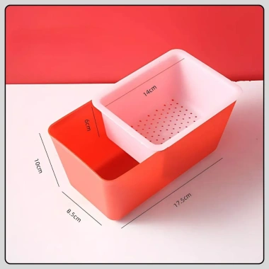 Hộp đựng đồ ăn vặt 2 tầng nhựa rổ sạch tiện lợi nhỏ gọn bánh kẹo hoa quả