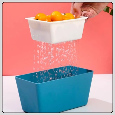 Hộp đựng đồ ăn vặt 2 tầng nhựa rổ sạch tiện lợi nhỏ gọn bánh kẹo hoa quả