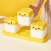 Hộp đựng gia vị 3 hủ con vịt vàng có nắp kèm 3 muỗng - Tiện lợi, sang trọng cho bếp 3