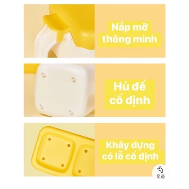 Hộp đựng gia vị 3 hủ con vịt vàng có nắp kèm 3 muỗng - Tiện lợi, sang trọng cho bếp