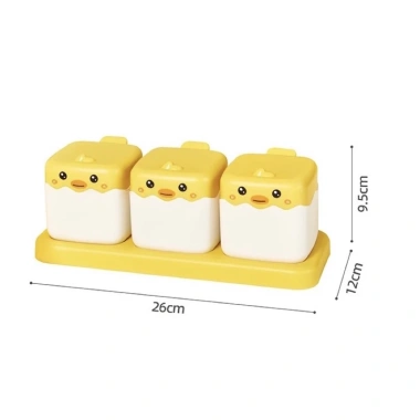 Hộp đựng gia vị 3 hủ con vịt vàng có nắp kèm 3 muỗng - Tiện lợi, sang trọng cho bếp 9 Hộp đựng gia vị 3 hủ con vịt vàng có nắp kèm 3 muỗng - Tiện lợi, sang trọng cho bếp 9
