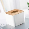 Hộp Đựng Giấy Ăn Đa Năng Nắp Gỗ Hình Vuông Cho Bàn KS03 Giá Tiết Kiệm