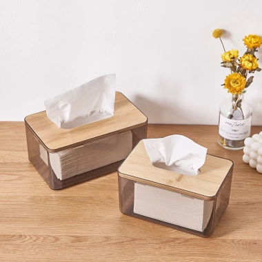 Hộp đựng giấy ăn nhựa trong suốt nắp tre gỗ - Sang trọng, đa dạng kích thước, giá 22.000 VND 2 Hộp đựng giấy ăn nhựa trong suốt nắp tre gỗ - Sang trọng, đa dạng kích thước, giá 22.000 VND 2