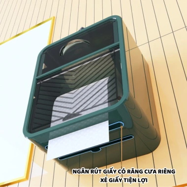 Hộp đựng giấy đa năng treo tường BOLI HOUSE dùng cho giấy rút và cuộn, tiện lợi 4