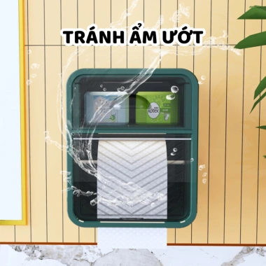 Hộp đựng giấy đa năng treo tường BOLI HOUSE dùng cho giấy rút và cuộn, tiện lợi 5