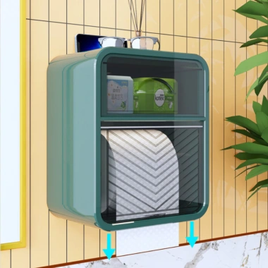 Hộp đựng giấy đa năng treo tường BOLI HOUSE dùng cho giấy rút và cuộn, tiện lợi 6