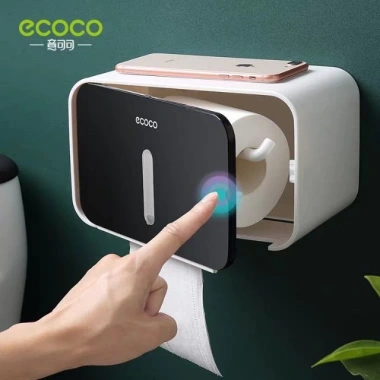 Hộp Đựng Giấy Dán Tường Ecoco E1.903 Chống Thấm Nước - Nhựa ABS Bảo Vệ Giấy Nhà Vệ Sinh 4