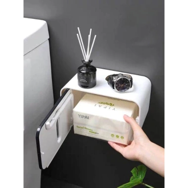 Hộp Đựng Giấy Dán Tường Ecoco E1.903 Chống Thấm Nước - Nhựa ABS Bảo Vệ Giấy Nhà Vệ Sinh 5