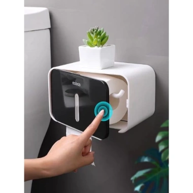 Hộp Đựng Giấy Dán Tường Ecoco E1.903 Chống Thấm Nước - Nhựa ABS Bảo Vệ Giấy Nhà Vệ Sinh 6