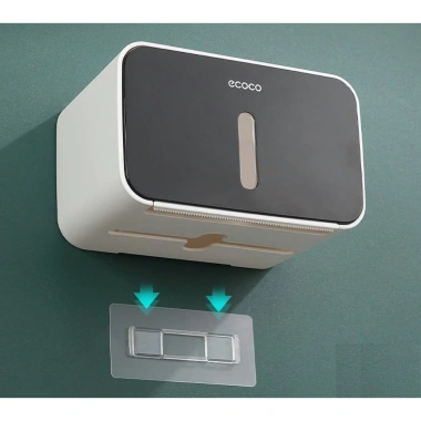 Hộp Đựng Giấy Dán Tường Ecoco E1.903 Chống Thấm Nước - Nhựa ABS Bảo Vệ Giấy Nhà Vệ Sinh 7