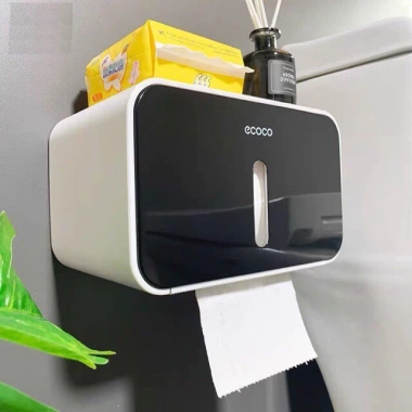 Hộp Đựng Giấy Dán Tường Ecoco E1.903 Chống Thấm Nước - Nhựa ABS Bảo Vệ Giấy Nhà Vệ Sinh 9