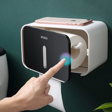 Hộp Đựng Giấy Dán Tường Ecoco E1.903 Chống Thấm Nước - Nhựa ABS Bảo Vệ Giấy Nhà Vệ Sinh 10